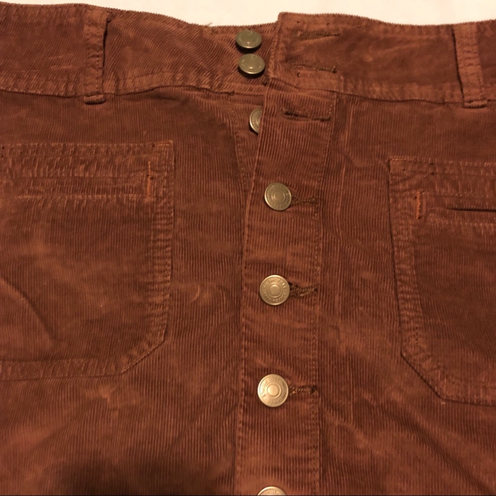 NWT! Free People corduroy Joanie cord brown mini skirt - Picture 5 of 9